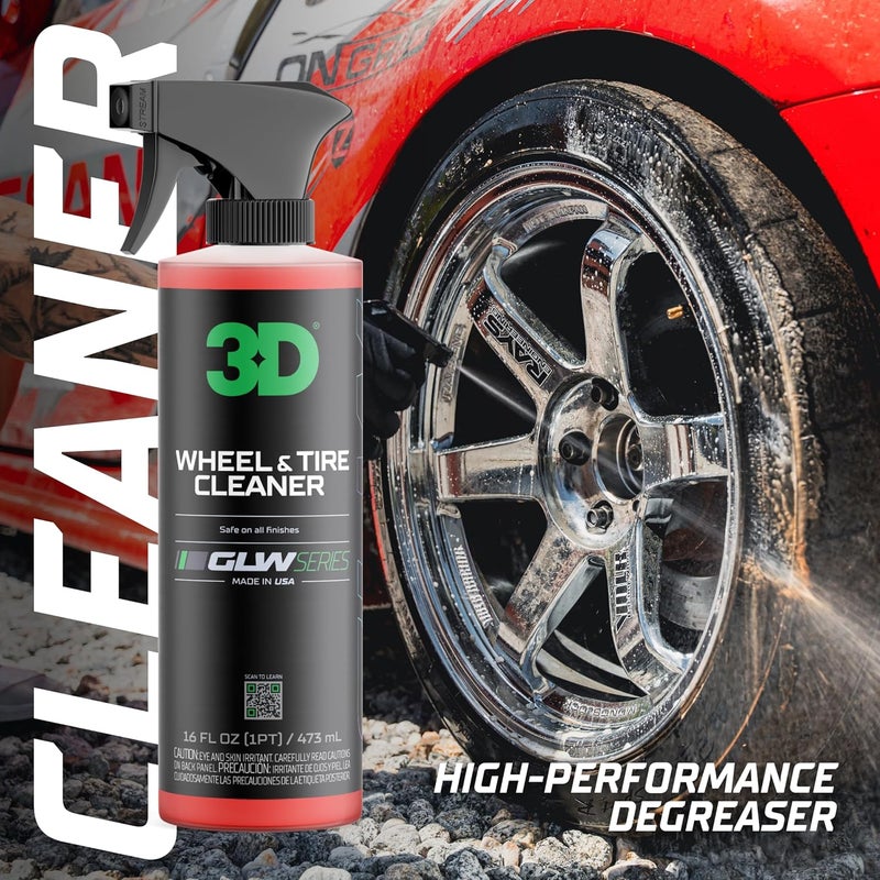 3D GLW Series Wheel & Tire Cleaner – Deep Cleaning All-in-One Formula | Removes Brake Dust, Grime, Tire Browning | Safe on All Wheels | DIY Car Detailing |16 oz - Image 2